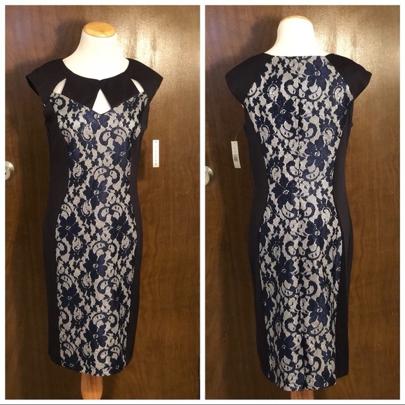 NWT Navy blue floral design aa studio brand size 8​ - Picture 2 of 8